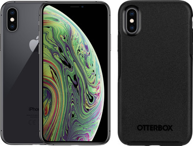 Refurbished iPhone Xs 64GB Space Gray (Licht gebruikt) + Otterbox Back Cover Zwart is nooit meer leverbaar