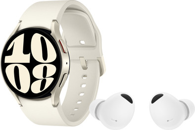 Samsung Galaxy Watch 6 Creme 40mm + Samsung Galaxy Buds 2 Pro is nooit meer leverbaar