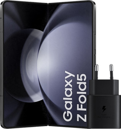 Samsung Galaxy Z Fold 5 512GB Zwart 5G + Samsung Oplader 25 Watt Zwart is nooit meer leverbaar