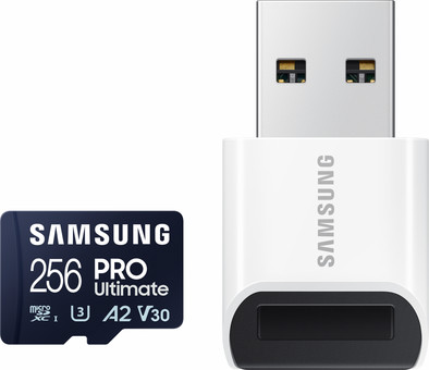 Samsung MicroSDXC PRO Ultimate 256GB 130MB/s + USB lezer is nooit meer leverbaar