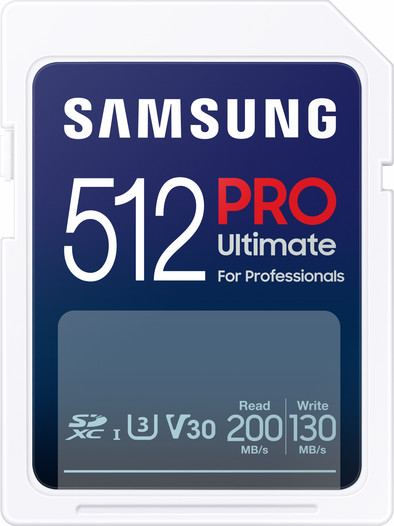 Samsung SDXC PRO Ultimate 512GB 130MB/s is nooit meer leverbaar
