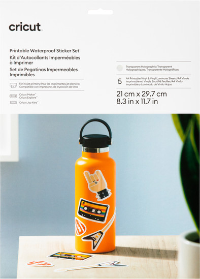 Cricut Waterbestendige Stickerset Holografisch Transparant A4 (5 vellen) is nooit meer leverbaar