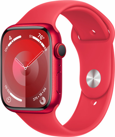 Apple Watch Series 9 4G 45mm PRODUCT(RED) Aluminium Sportband S/M is nooit meer leverbaar