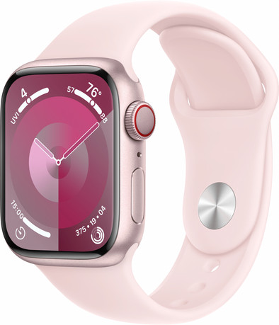 Apple Watch Series 9 4G 41mm Roze Aluminium Sportband S/M is nooit meer leverbaar