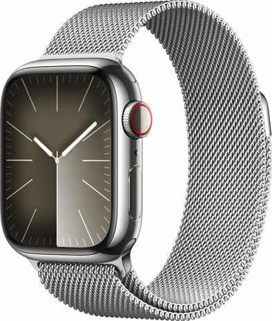 Apple Watch Series 9 4G 41mm Zilver Rvs Milanese Polsband is nooit meer leverbaar