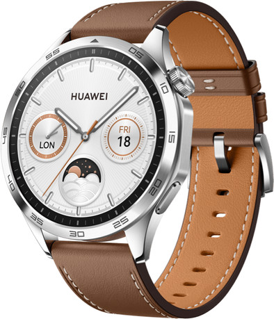 Huawei Watch GT 4 Zilver/Bruin 46mm is nooit meer leverbaar