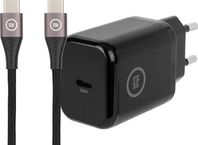 BlueBuilt Power Delivery Oplader 30W + Usb C Kabel Nylon Zwart 1,5m is nooit meer leverbaar