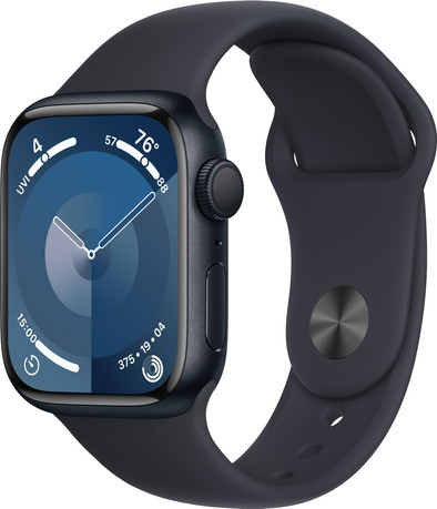 Apple Watch Series 9 41mm Midnight Aluminium Sportband M/L is nooit meer leverbaar