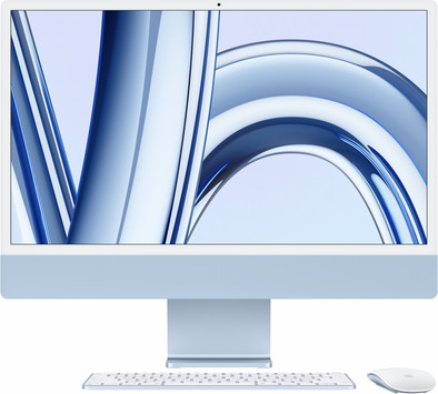 Apple iMac 24&quot; (2023) M3 (8 core CPU&#x2F;10 core GPU 8GB&#x2F;256GB Blauw AZERTY is nooit meer leverbaar