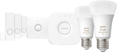 Philips Hue Secure Startpakket E27 White Ambiance 2-Pack + Sensoren is nooit meer leverbaar