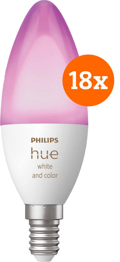 Philips Hue Kaarslicht White and Color E14 18-Pack is nooit meer leverbaar