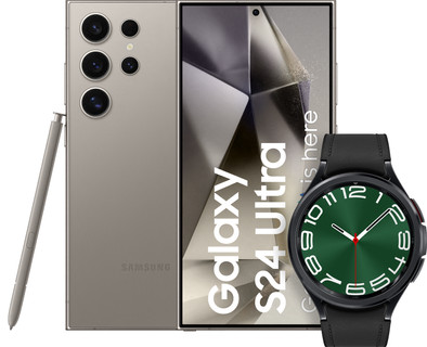 Samsung Galaxy S24 Ultra 512GB Grijs 5G + Galaxy Watch 6 Classic Zwart 47mm is nooit meer leverbaar