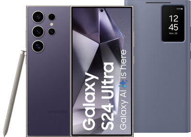 Samsung Galaxy S24 Ultra 512GB Paars 5G + Smart View Book Case Paars is nooit meer leverbaar