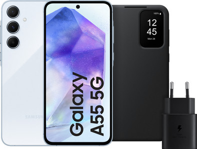 Samsung Galaxy A55 256GB Lichtblauw 5G + Accessoirepakket is nooit meer leverbaar