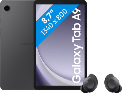 Samsung Galaxy Tab A9 8,7 inch 128GB Wifi en 4G Grijs + Buds FE Zwart is nooit meer leverbaar
