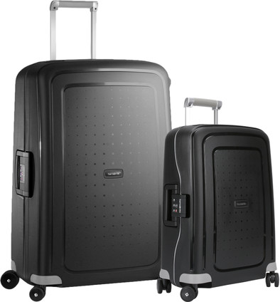 Samsonite S'cure Spinner 55+75cm Black Kofferset is nooit meer leverbaar