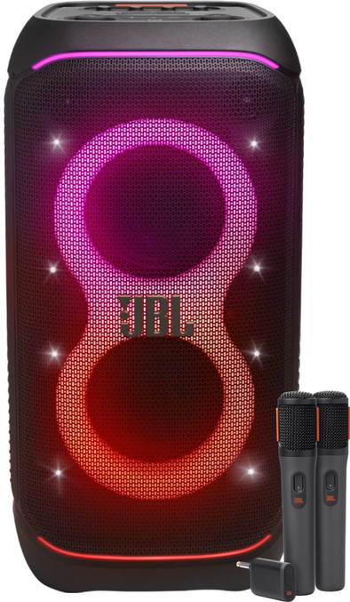 JBL Partybox Stage 320 + Draadloze microfoonset is nooit meer leverbaar