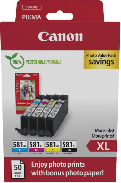 Cartouche Canon CLI581XL Photo Bleu X2 - QUALITONER Compatible - Neuf Sous Emballage