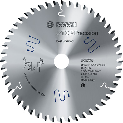 Bosch Circular Saw Blade Top Precision Best for Wood, 165x20x1.8mm, 48T is no longer available