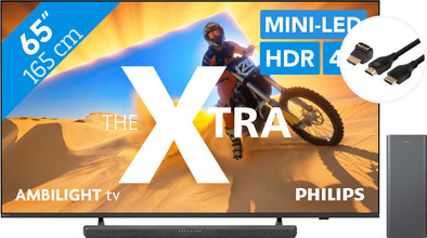 Philips The Xtra 65PML9009 - QD Mini-led (2024) + Philips TAB6309 + BlueBuilt HDMI kabel is nooit meer leverbaar