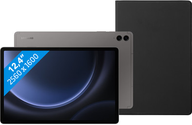 Samsung Galaxy Tab S9 FE Plus 128GB Wifi Grijs + BlueBuilt Book Case Zwart is nooit meer leverbaar