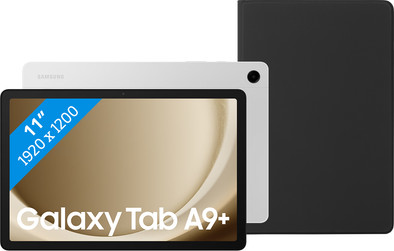 Samsung Galaxy Tab A9 Plus 11 inch 64GB Wifi Zilver + BlueBuilt Book Case Zwart is nooit meer leverbaar