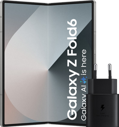 Samsung Galaxy Z Fold 6 256GB Zilver 5G + Samsung Oplader 25W Zwart is nooit meer leverbaar