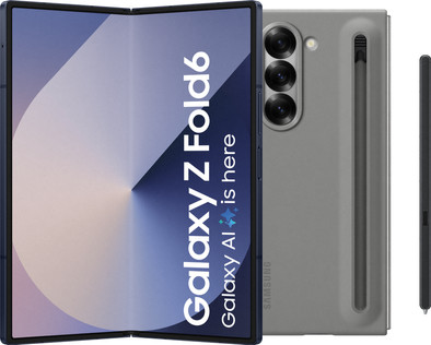 Samsung Galaxy Z Fold 6 256GB Blauw 5G + Samsung Back Cover met S Pen Grijs is nooit meer leverbaar