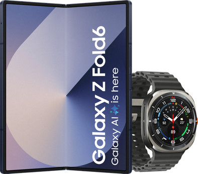 Samsung Galaxy Z Fold 6 512GB Blauw 5G + Samsung Galaxy Watch Ultra Zilver&#x2F;Zwart 47mm is nooit meer leverbaar
