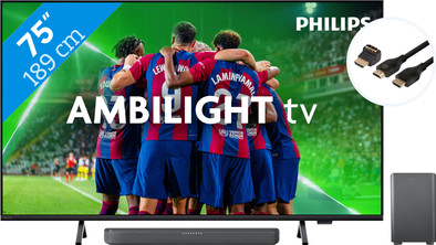 Philips 75PUS8309 - Ambilight (2024) + Soundbar + Hdmi kabel is nooit meer leverbaar