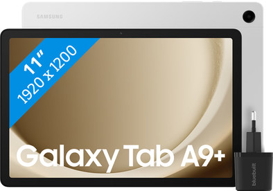 Samsung Galaxy Tab A9 Plus 11 inch 64GB Wifi Zilver + BlueBuilt Oplader is nooit meer leverbaar