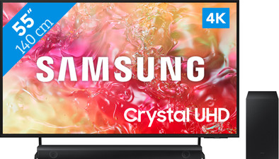 Samsung Crystal UHD 55DU7100 (2024)  + Soundbar is nooit meer leverbaar