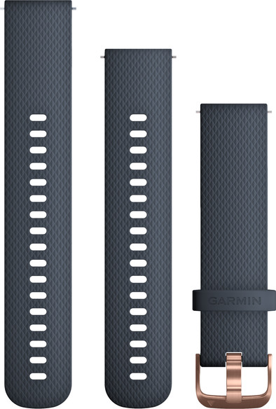 Garmin Siliconen Bandje Blauw/Roségoud 20mm is nooit meer leverbaar