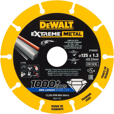 DeWalt Extreme Metal Doorslijpschijf 125x22.23x1.3mm is nooit meer leverbaar