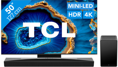TCL QD Mini-led 50C803 (2023) + soundbar is nooit meer leverbaar