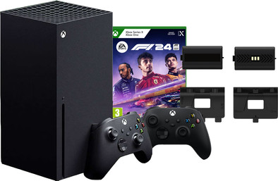 Xbox Series X + F1 24 + Second Controller Black + BlueBuilt Rechargeable Batteries is no longer available
