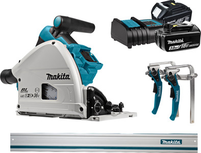 Makita DSP600ZJ + 3,0 Ah accu (2x) en lader + geleiderail is nooit meer leverbaar