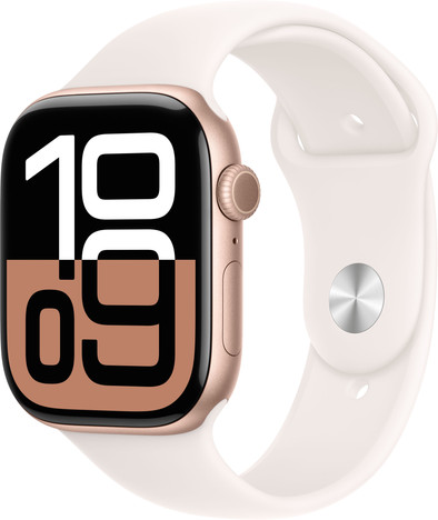 Apple Watch Series 10 4G 46mm Roségoud Sportband M/L is nooit meer leverbaar