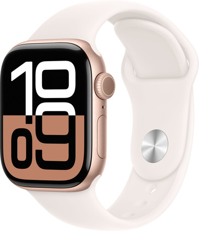 Apple Watch Series 10 4G 42mm Roségoud Sportband S/M is nooit meer leverbaar