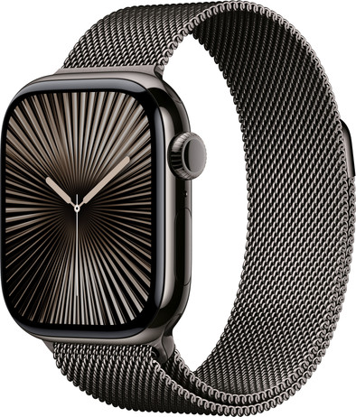 Apple Watch Series 10 4G 42mm Titanium Black Milanese Watch Strap