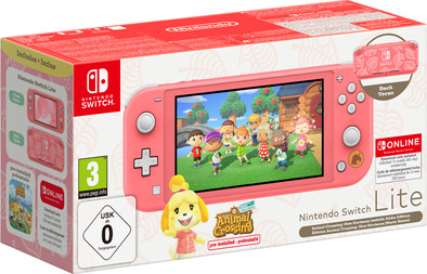 Nintendo Switch Lite Koraal + Animal Crossing + 12 maanden Nintendo Switch Online is nooit meer leverbaar
