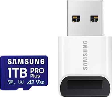 Samsung MicroSDXC PRO Plus 1TB 180MB/s + USB lezer is nooit meer leverbaar