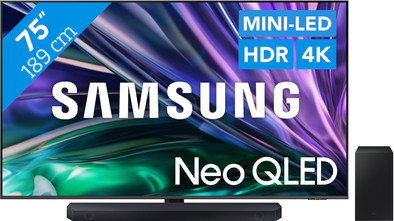 Samsung Neo QLED 4K 75QN86D (2024) + Samsung HW-Q60C (2023) is nooit meer leverbaar