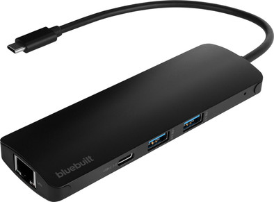 BlueBuilt 8-in-1 docking station met Usb C zwart is nooit meer leverbaar
