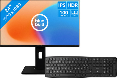 BlueBuilt 24 inch Full HD + BlueBuilt Draadloos USB Toetsenbord AZERTY is nooit meer leverbaar