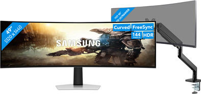 Samsung Odyssey G9 LS49DG912SUXEN OLED + BlueBuilt Monitorarm voor 1 Ultrawide Monitor is nooit meer leverbaar