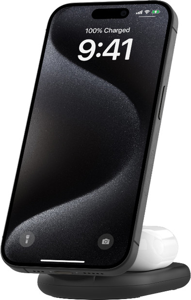 Belkin Boost Charge MagSafe en Qi2 2-in-1 Draadloze Oplader 15W met Standaard Zwart is nooit meer leverbaar