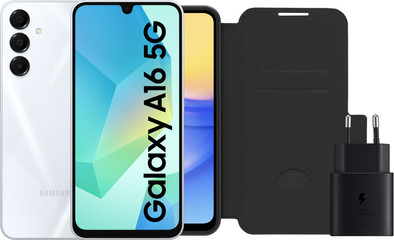 Samsung Galaxy A16 128GB Wit 5G + Accessoirepakket is nooit meer leverbaar