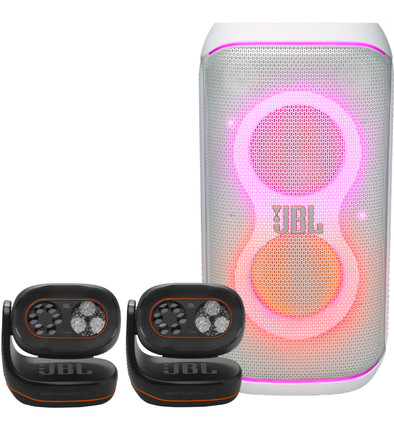 JBL Partybox 120 Wit + 2x JBL Partylight Beam is nooit meer leverbaar