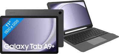 Samsung Galaxy Tab A9 Plus 11 inch 128GB Wifi Grijs + BlueBuilt Toetsenbord Hoes QWERTY is nooit meer leverbaar